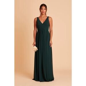 NWT Birdy Grey Laurie Chiffon Empire Bridesmaid Dress (Baby) Emerald Size Large